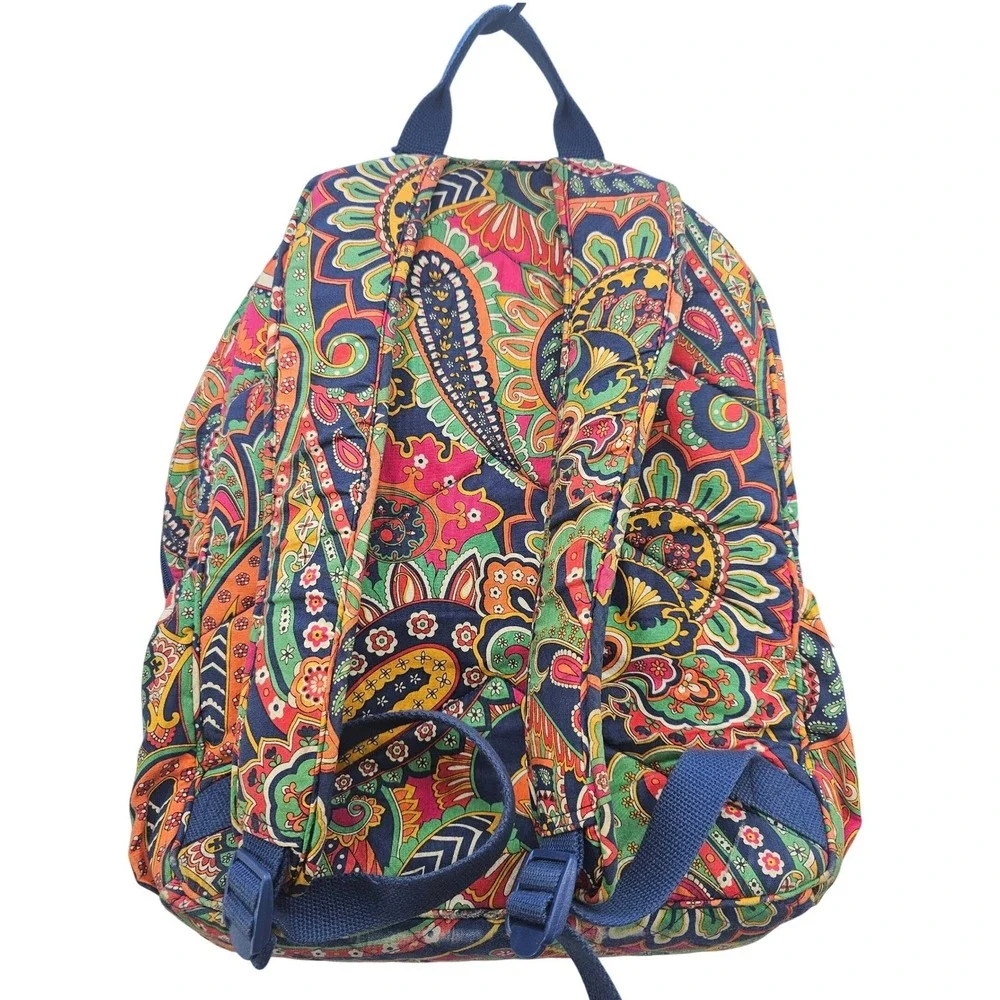 Vera Bradley Lilli Bell Paisley Quilted Cotton Backpack Multi-Color Boho Bag